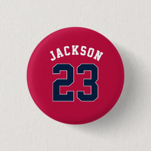 Badge Rond 2,50 Cm Équipe sportive personnalisée Jersey Numéro Nom