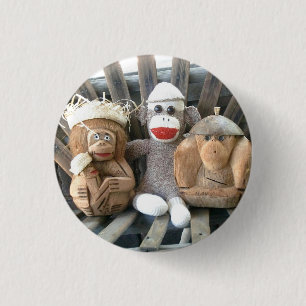 Badge Rond 2,50 Cm Ernie le Pin de singe et d'amis de chaussette