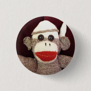 Badge Rond 2,50 Cm Ernie le Pin de visage de singe de chaussette