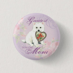 Badge Rond 2,50 Cm Eskie Heart Maman