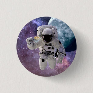 Badge Rond 2,50 Cm Espace, astronaute, bouton Lover café