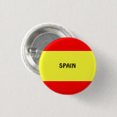 Badge Rond 2,50 Cm Espagne : Drapeau de l'Espagne Bouton/Épingle d'or (Devant & derrière)