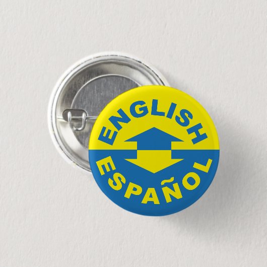 Badge Rond 2,50 Cm Español anglais - Je parle espagnol (Devant & derrière)