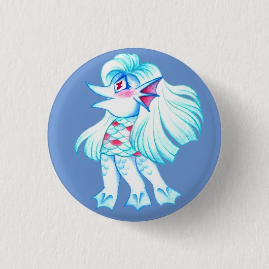 Badge Rond 2,50 Cm Esprit Amabie Yokai (Devant)