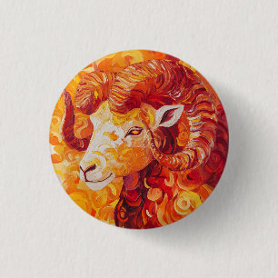 Badge Rond 2,50 Cm Esprit Capricorne Solaire Fougueux