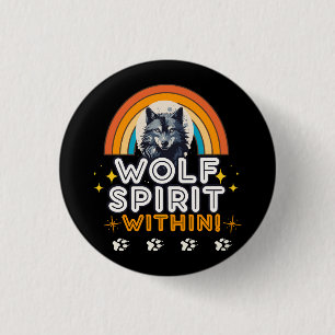 Badge Rond 2,50 Cm Esprit de loup intérieur
