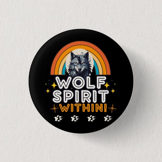 Badge Rond 2,50 Cm Esprit de loup intérieur (Devant)