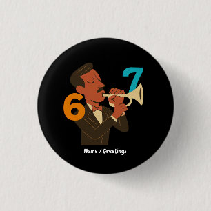 Badge Rond 2,50 Cm Esprit Jazz Rétro 67 – Festival Moderne du Milieu 