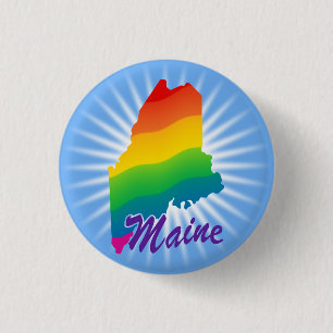 Badge Rond 2,50 Cm État Arc-En-Ciel Du Maine