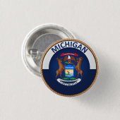 Badge Rond 2,50 Cm État de bouton de joint de drapeau de Michigan (Devant & derrière)