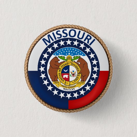 Badge Rond 2,50 Cm État de bouton de joint de drapeau de Missouri (Devant)