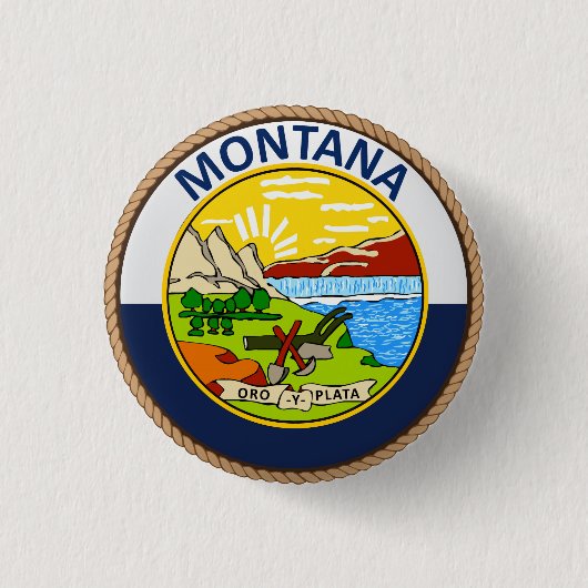 Badge Rond 2,50 Cm État de bouton de joint de drapeau de Montana (Devant)