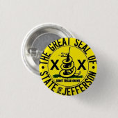 Badge Rond 2,50 Cm État de Jefferson (Devant & derrière)