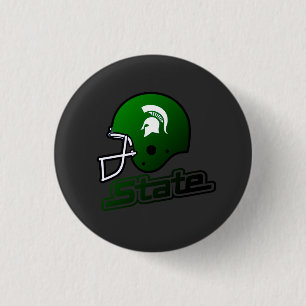 Badge Rond 2,50 Cm État du Michigan Vert Noir