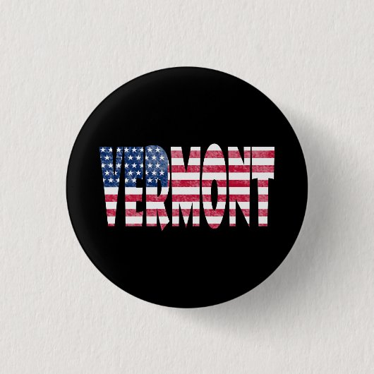 Badge Rond 2,50 Cm État du Vermont (Devant)