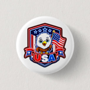 Badge Rond 2,50 Cm États-Unis