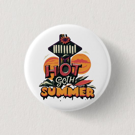 Badge Rond 2,50 Cm Été chic gothique chaud (Devant)