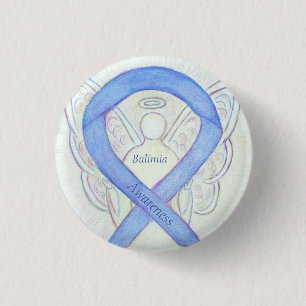 Badge Rond 2,50 Cm Étendue de conscience de la Bulimia Ribbon Angel 
