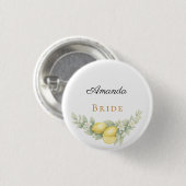 Badge Rond 2,50 Cm Étiquette de nom de citrons future mariée (Devant & derrière)