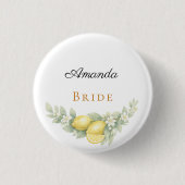 Badge Rond 2,50 Cm Étiquette de nom de citrons future mariée (Devant)