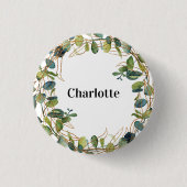 Badge Rond 2,50 Cm Étiquette de nom de eucalyptus (Devant)