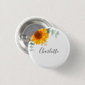 Badge Rond 2,50 Cm étiquette de nom de verdure d'eucalyptus (Devant & derrière)