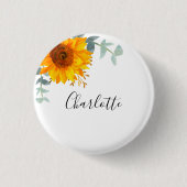 Badge Rond 2,50 Cm étiquette de nom de verdure d'eucalyptus (Devant)