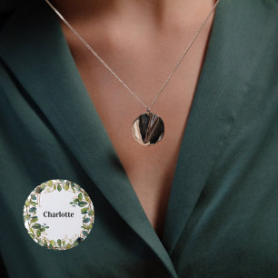 Badge Rond 2,50 Cm Étiquette de verdure d'eucalyptus