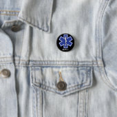 Badge Rond 2,50 Cm Étoile de vie EMS EMT - Nom modifiable (En situation)