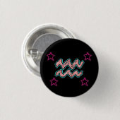 Badge Rond 2,50 Cm Étoiles AQUARIUS (Devant & derrière)