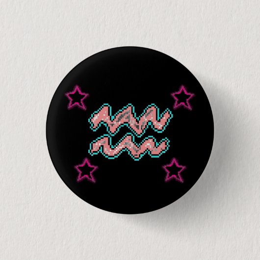 Badge Rond 2,50 Cm Étoiles AQUARIUS (Devant)