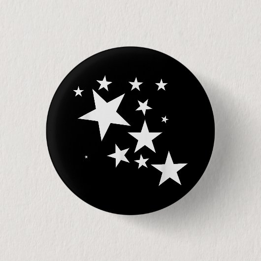 Badge Rond 2,50 Cm Étoiles Blanches Star-Motif-Design Costume cadeau (Devant)