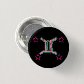 Badge Rond 2,50 Cm Étoiles GEMINI (Devant & derrière)