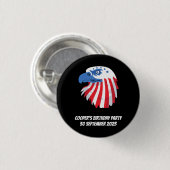 Badge Rond 2,50 Cm Etoiles & Stripes Bald Eagle. Nom/message de la Pe (Devant & derrière)