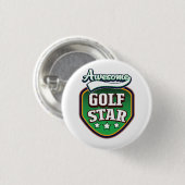 Badge Rond 2,50 Cm Étonnant Golf Star (Devant & derrière)