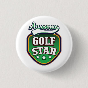 Badge Rond 2,50 Cm Étonnant Golf Star