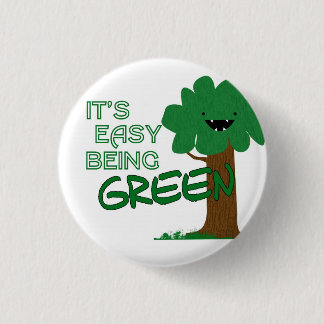 Badge Rond 2,50 Cm Être facile bouton vert