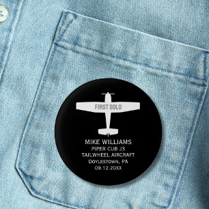 Badge Rond 2,50 Cm Étudiant pilote premier avion solo sur mesure