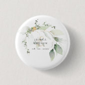 Badge Rond 2,50 Cm Eucalyptus vert et or moderne (Devant)