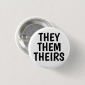 Badge Rond 2,50 Cm eux/eux/leur pronoms noirs et blancs (Devant & derrière)