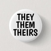 Badge Rond 2,50 Cm eux/eux/leur pronoms noirs et blancs (Devant)