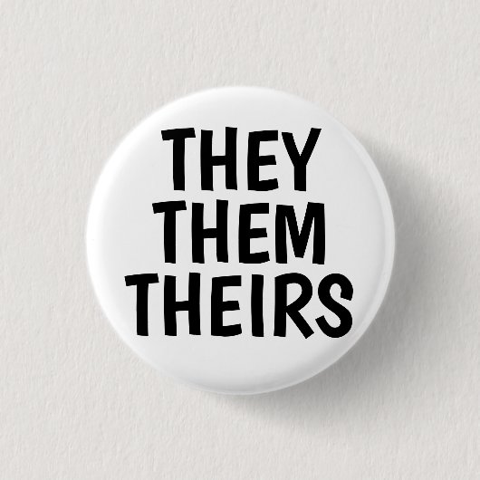 Badge Rond 2,50 Cm eux/eux/leur pronoms noirs et blancs (Devant)