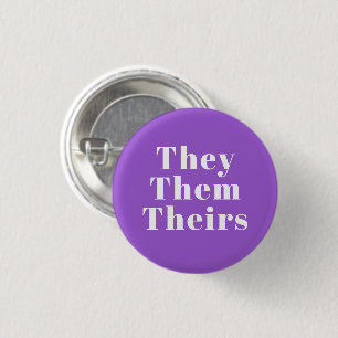 Badge Rond 2,50 Cm Eux, Eux Leurs Prononononononounes de genre violet