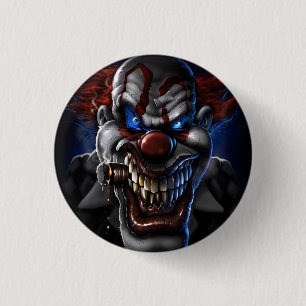 BADGE ROND 2,50 CM EVIL CLOWN