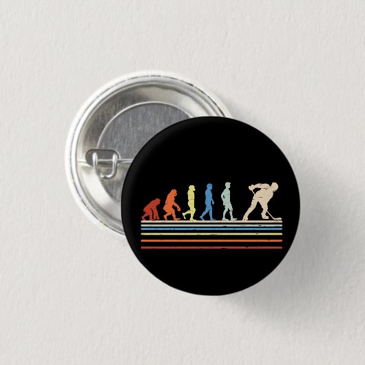 Badge Rond 2,50 Cm Évolution du hockey (Devant & derrière)
