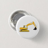Badge Rond 2,50 Cm Excavateur Construction Camion Enfants (Devant & derrière)