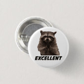 Badge Rond 2,50 Cm Excellent raton laveur mauvais de traçage (Devant & derrière)