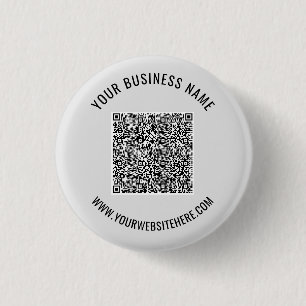 Badge Rond 2,50 Cm Exemple de bouton de code QR avec texte personnali