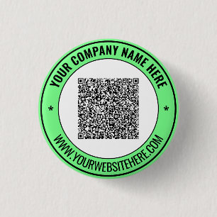 Badge Rond 2,50 Cm Exemple de bouton promotionnel avec code QR et tex