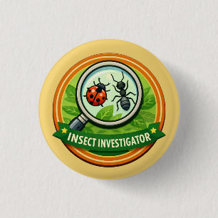 Badge Rond 2,50 Cm explorateur enquêteur d'insectes Récompense pour